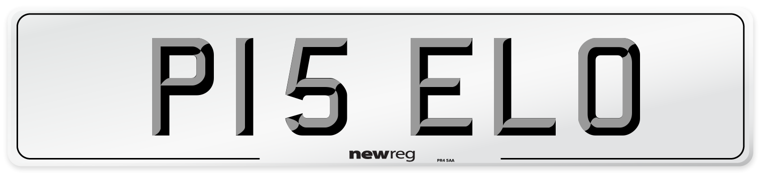 P15 ELO Number Plate from New Reg